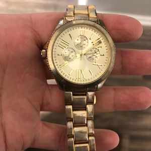 Gold watch and world watch